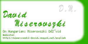 david miserovszki business card